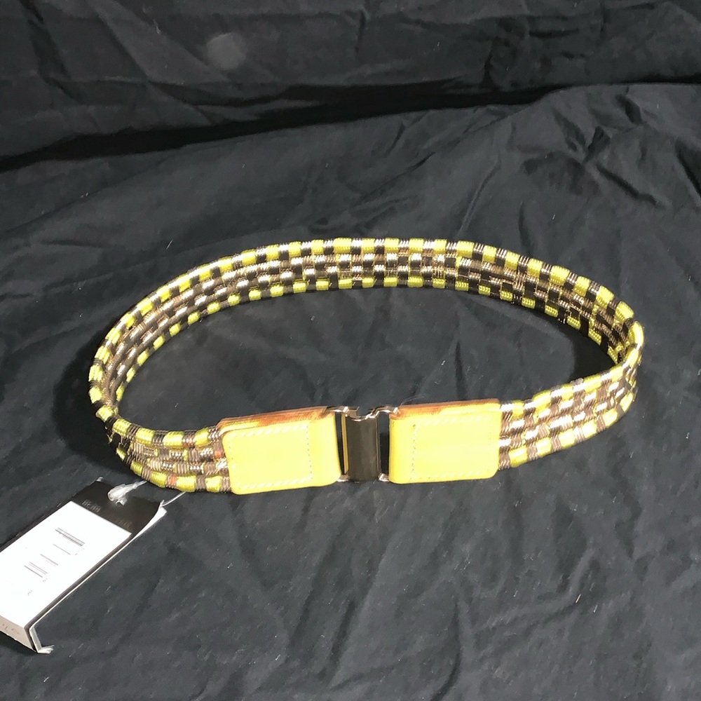 BCBG Maxazria lime grennish and gold. Waist belt